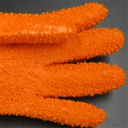 劳保手套 橘色耐磨防滑270cm防护手套 PVC耐酸碱手套