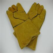 厂家低价直销 高档耐用黄色电焊工手套 双层加厚焊工手套批发